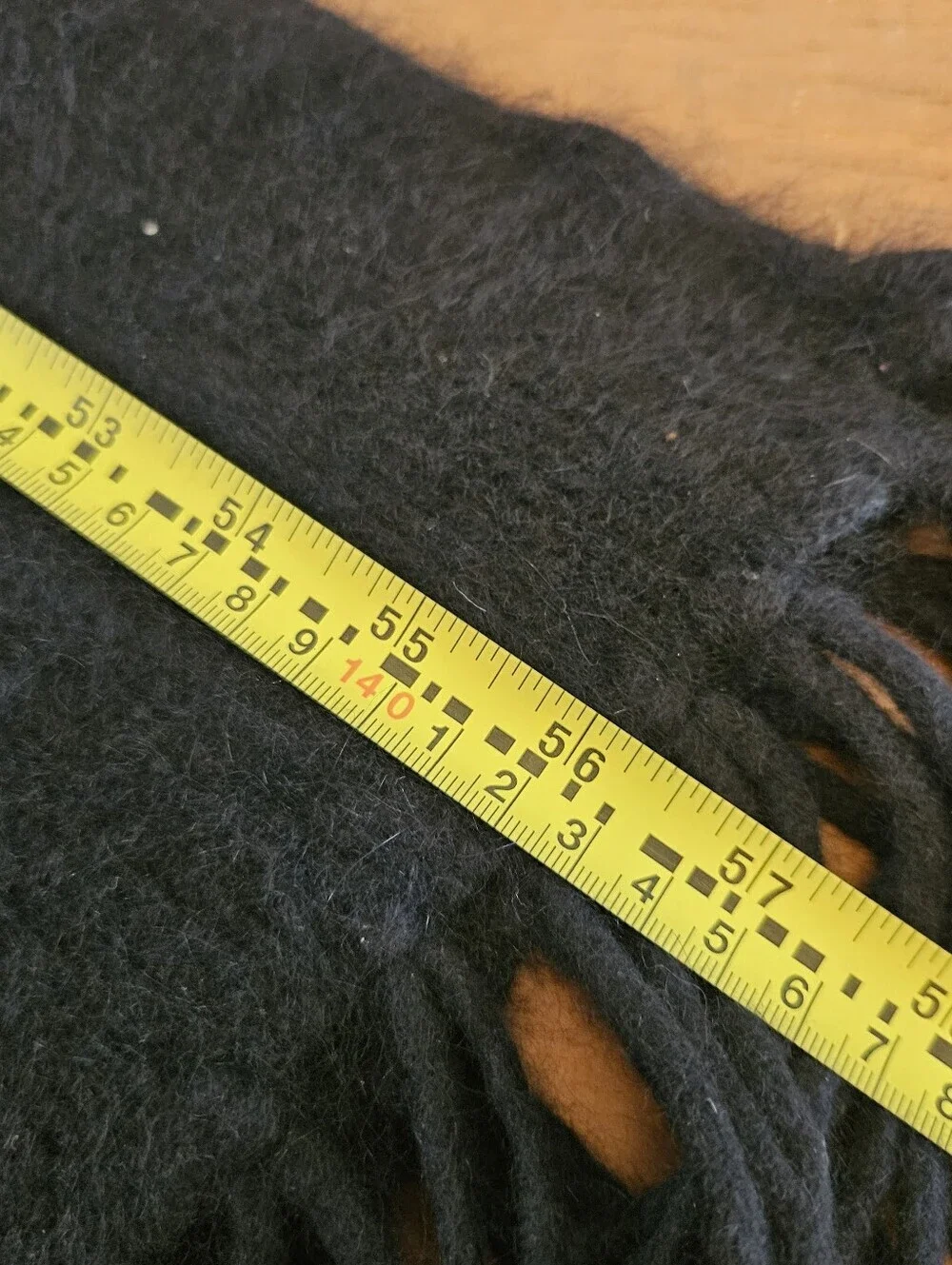 Rabbit Wool Nylon Blend Scarf Fringed 57